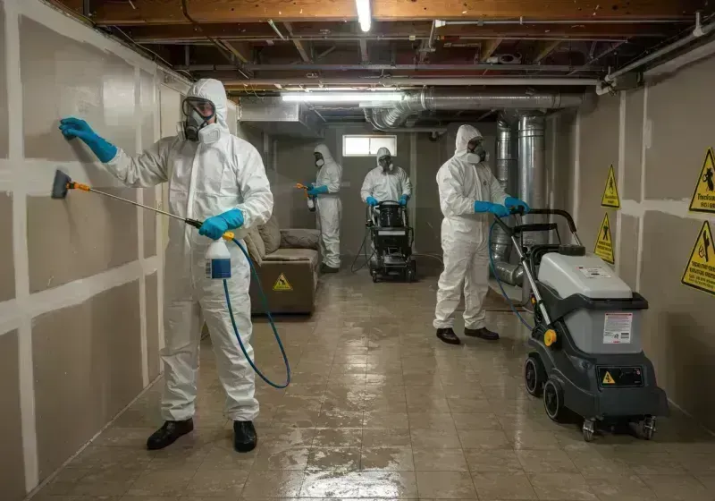 Basement Moisture Removal and Structural Drying process in Santa Clarita, CA